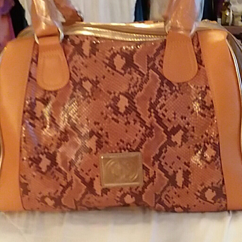 Beautiful Sharif two pocket snake leather handbag. - Picture 1 of 4